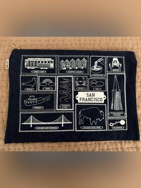 Maptote San Francisco Graphic Zip Pouch - Navy